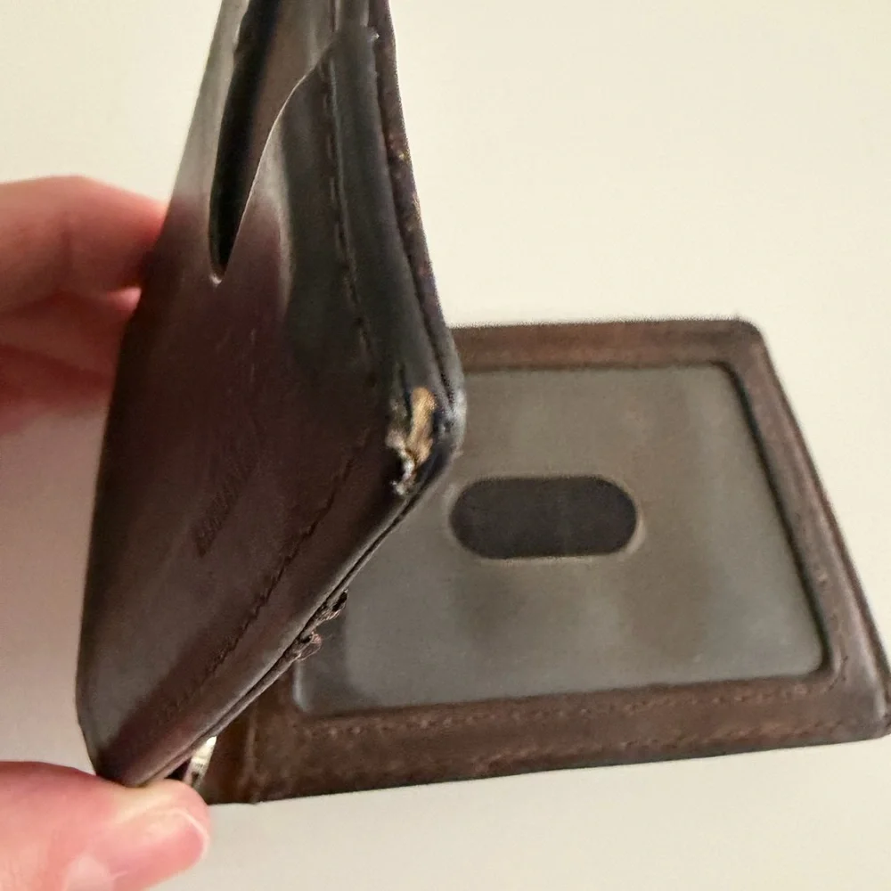 Dark Brown Leather Money Clip Wallet RFID Card Holder Serman Brands